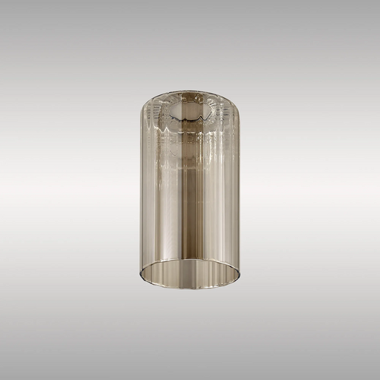 C-Lighting Budapest 100mm x 180mm Cognac Ribbed Slim Tube Glass Shade - 61986