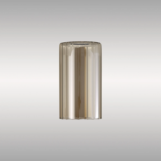 C-Lighting Budapest 100mm x 180mm Cognac Ribbed Slim Tube Glass Shade - 61986