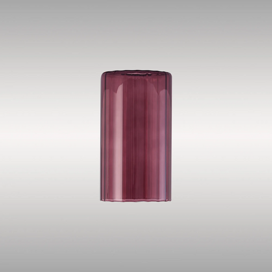 C-Lighting Budapest 100mm x 180mm Purple Ribbed Slim Tube Glass Shade - 61989