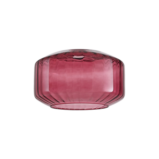 C-Lighting Budapest 300mm x 165mm Purple Chamfered Round Rippled Glass Shade - 57092