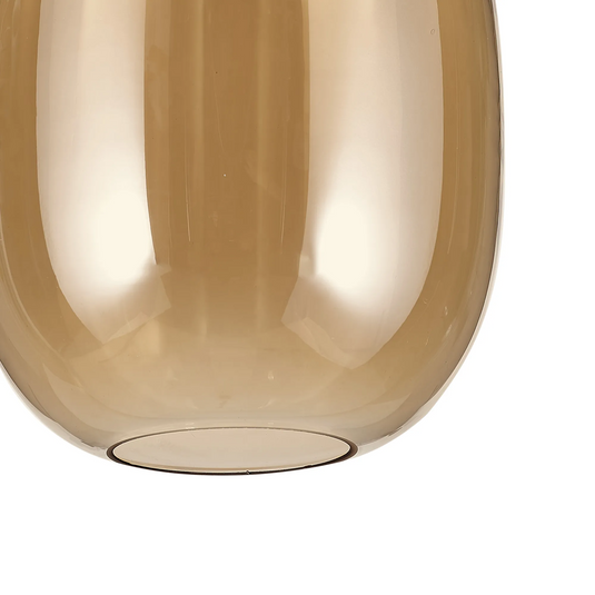 C-Lighting Budapest 200mm x 300mm Amber Plated Slim Curved Trapezium Glass Shade - 61631