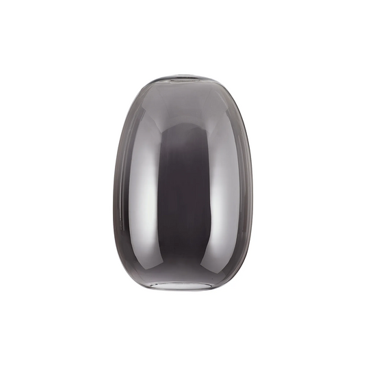 C-Lighting Budapest 200mm x 300mm Smoke Plated Slim Curved Trapezium Glass Shade - 61633