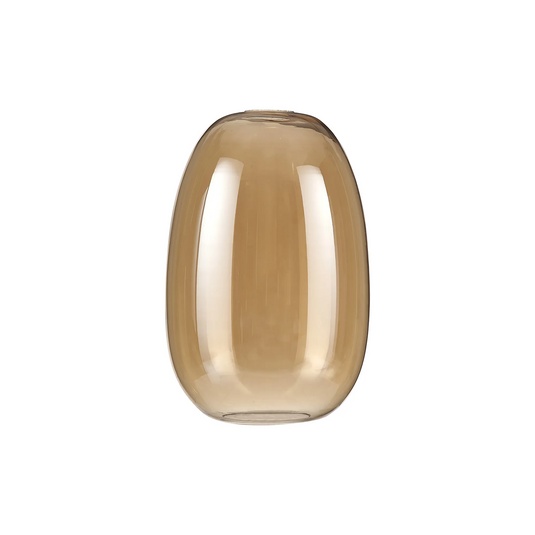 C-Lighting Budapest 200mm x 300mm Amber Plated Slim Curved Trapezium Glass Shade - 61631