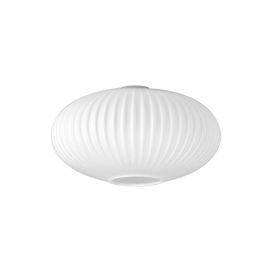 C-Lighting Chisel 30cm Oval Sphere Ribbed Glass, Opal - 42741