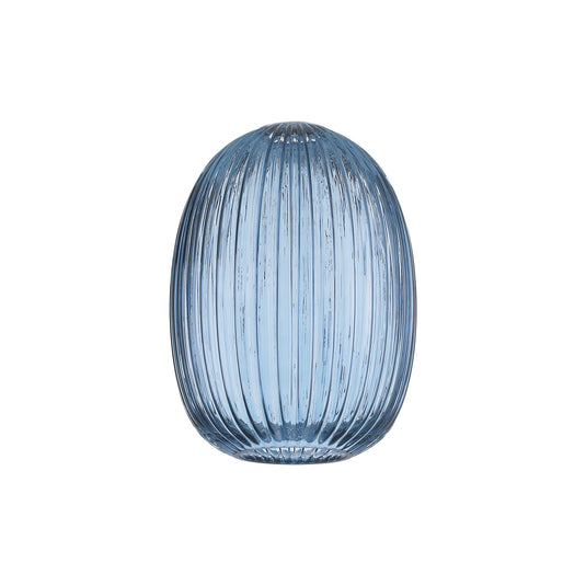 C-Lighting Chisel 20cm Almond Ribbed Glass, Petrol Blue - 52399