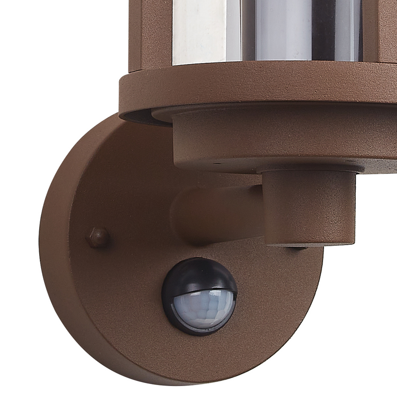 Load image into Gallery viewer, C-Lighting Zande Cylinder Wall Lamp With PIR Sensor, 1 x E27, IP44, Dark Brown/Clear - 59747
