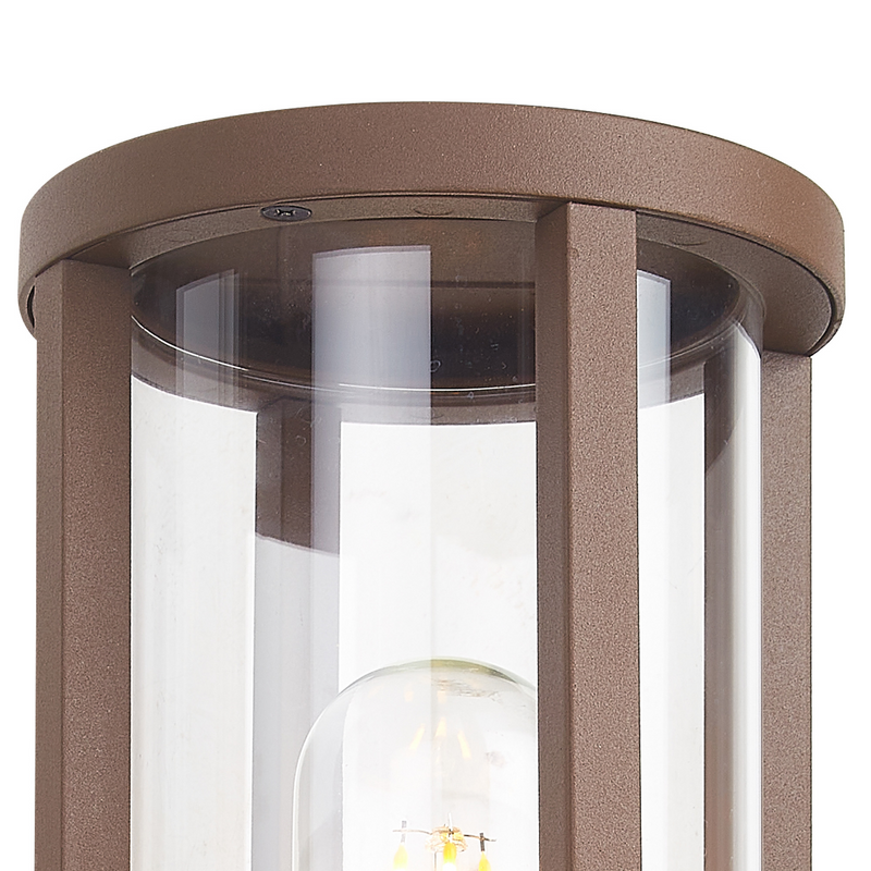 Load image into Gallery viewer, C-Lighting Zande Cylinder Wall Lamp With PIR Sensor, 1 x E27, IP44, Dark Brown/Clear - 59747
