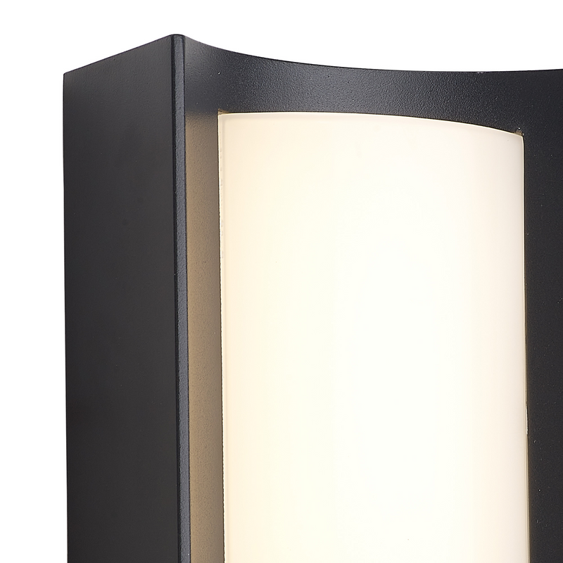 Load image into Gallery viewer, C-Lighting Zande Rectangular Curve Wall Lamp With PIR Sensor, 1 x 6W LED, 3000K, 400lm, IP54, Matt Black/Opal, 3yrs Warranty  - 59752
