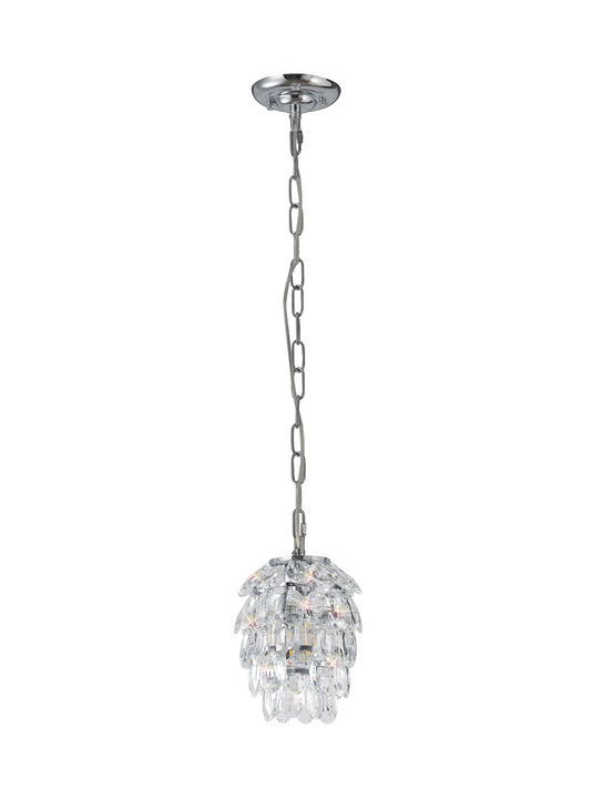 Diyas IL32838 Coniston Pendant 5 Layer, 1 Light E27, Polished Chrome/Crystal