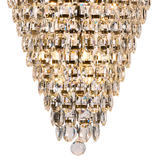 Diyas IL32889AB Coniston Tall Acorn Pendant, 30 Light E14, Antique Brass/Crystal, Item Weight: 84.10kg - 60963