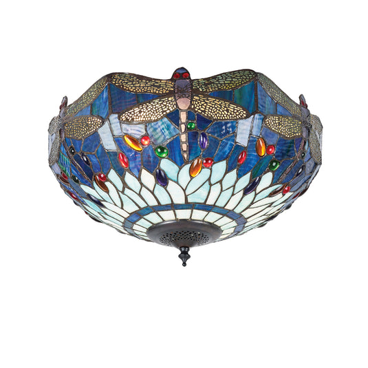 Interiors 1900 70722 Dragonfly Blue Medium 2 Light Flush