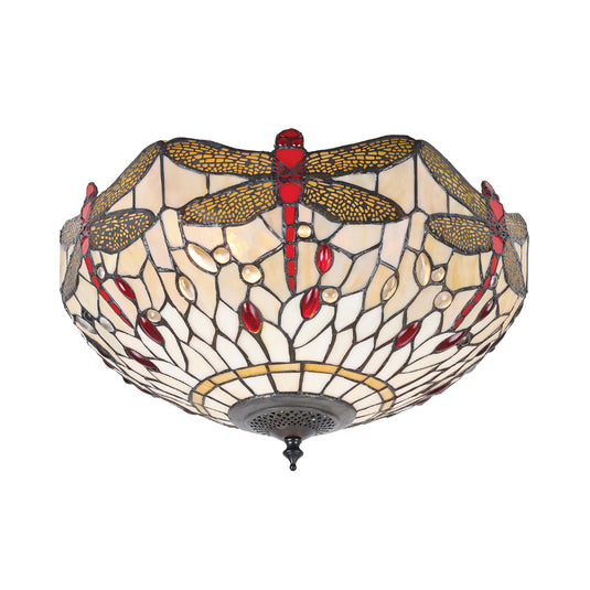 Interiors 1900 70723 Dragonfly Beige Medium 2 Light Flush