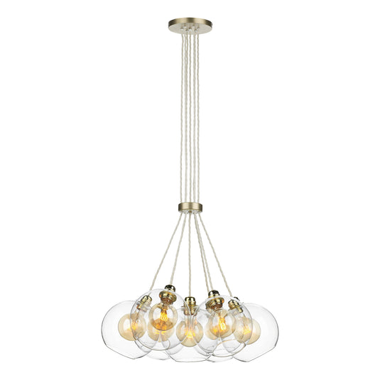 David Hunt Lighting APO3440 Apollo 7 Light Pendant in Butter brass comes with glass shades