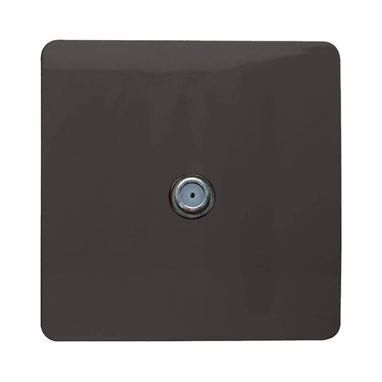 Trendi Switch ART-SATDB, Artistic Modern F-Type Satellite 1 Gang Dark Brown Finish, BRITISH MADE, (25mm Back Box Required), 5yrs Warranty - 53784