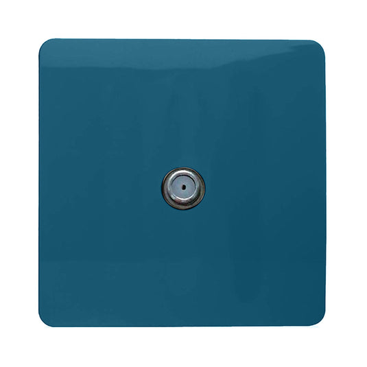 Trendi Switch ART-SATOB, Artistic Modern F-Type Satellite 1 Gang Ocean Blue Finish, BRITISH MADE, (25mm Back Box Required), 5yrs Warranty - 53790