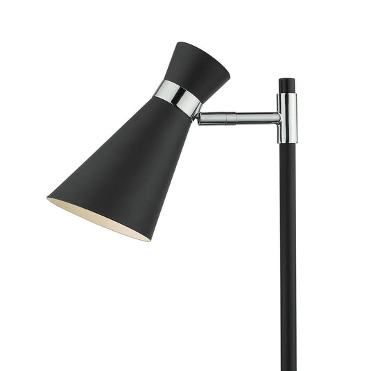 Dar Lighting ASH4122 Ashworth Table Lamp Matt Black & Polished Chrome - 21806