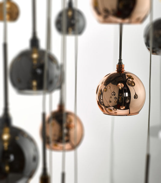 Dar Lighting AUR3364 Aurelia 30 Light Cluster Pendant In Copper & Bronze 3M Drop - 25772