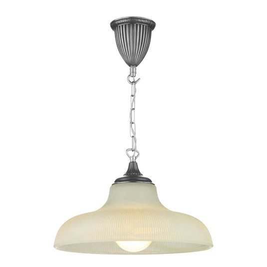 David Hunt Lighting BAD 167.00 Badger 1 Light Pewter Glass Pendant
