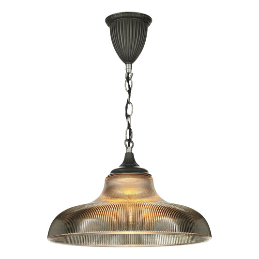 David Hunt Lighting BAD 18.00 Badger 1 Light Steel Glass Pendant