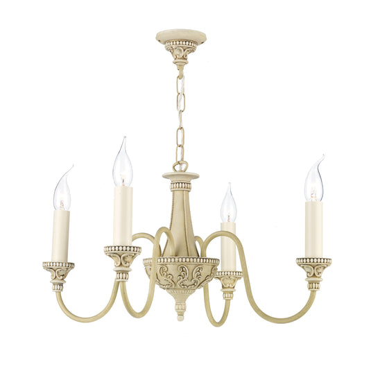 David Hunt Lighting BAI0445 Bailey 4 Light Chandelier Antique Cream