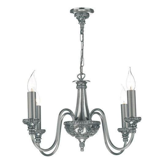 David Hunt Lighting BAI0467 Bailey 4 Light Pendant in Pewter