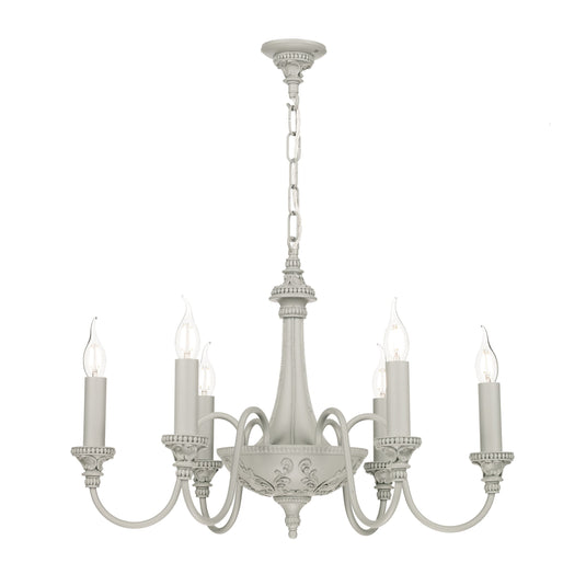 David Hunt Lighting BAI0639 Bailey 6 Light Pendant in Powder Grey