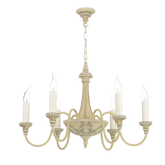 David Hunt Lighting BAI0645 Bailey 6 Light Chandelier Antique Cream