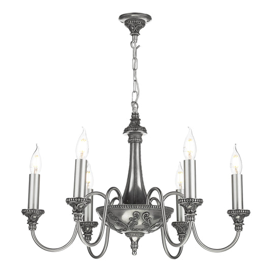 David Hunt Lighting BAI0667 Bailey 6 Light Pendant in Pewter