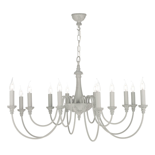 David Hunt Lighting BAI1239 Bailey 12 Light Chandelier Ash Grey