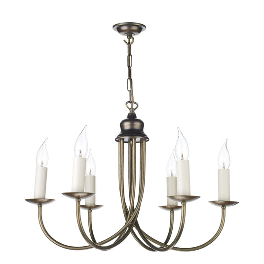 David Hunt Lighting BE68 Bermuda 6 Light Pendant Aged Brass (Shades Sold Separately)
