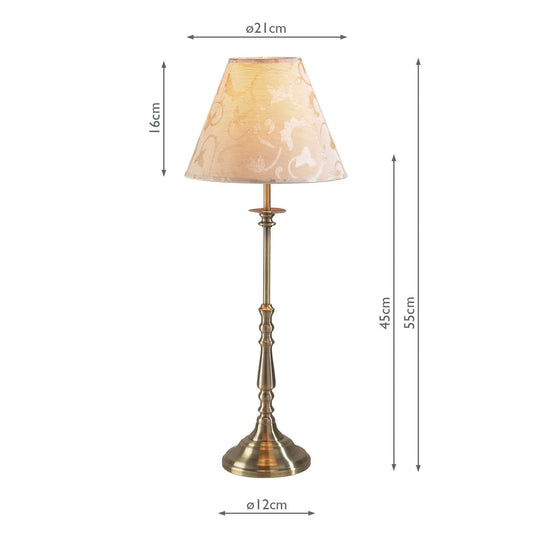 Dar Lighting BLE4175 Blenheim Table Lamp Antique Brass With Shade - 8512