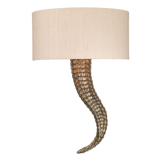 David Hunt Lighting BRU0700L Brutus 1 Light Wall Light Left Hand Bronze complete with Silk Shade (Spec Col )
