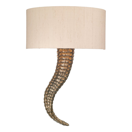 David Hunt Lighting BRU0700R Brutus 1 Light Wall Light Right Hand Bronze complete with Silk Shade (Spec Col )