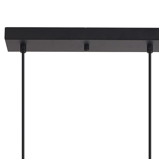 C-Lighting Budapest Satin Black 5 Light E27 2m Linear Multiple Pendant, Suitable For A Vast Selection Of Glass Shades - 53404