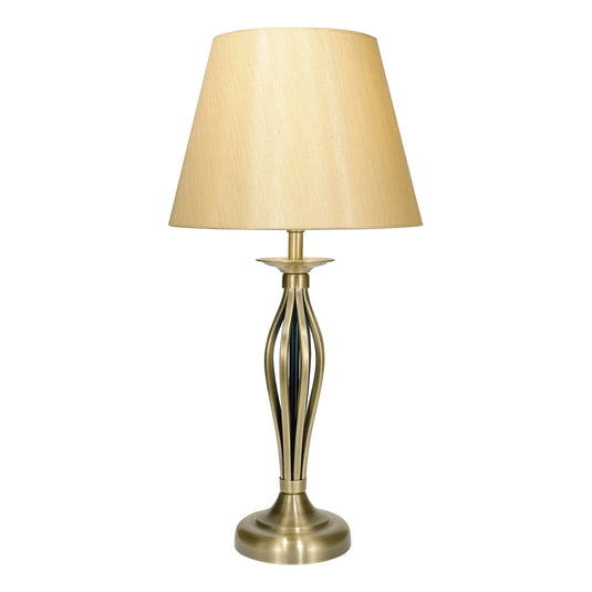 Dar Lighting BYB4075 Bybliss Table Lamp Antique Brass complete with BYB1135 Gold Shade - 13699