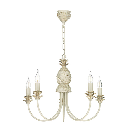 David Hunt Lighting CAB0512 Cabana 5 Light Pendant in Cream Gold
