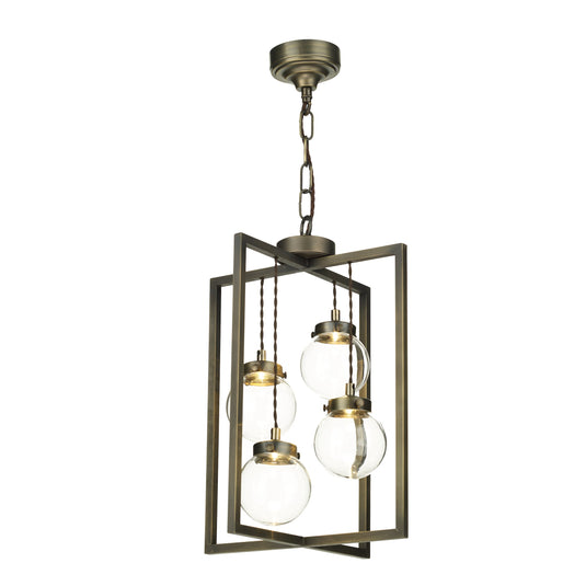 David Hunt Lighting CHI0475 Chiswick 4 Light Lantern Antique Brass
