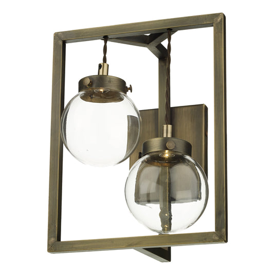 David Hunt Lighting CHI0975 Chiswick 2 Light Wall in Antique Brass