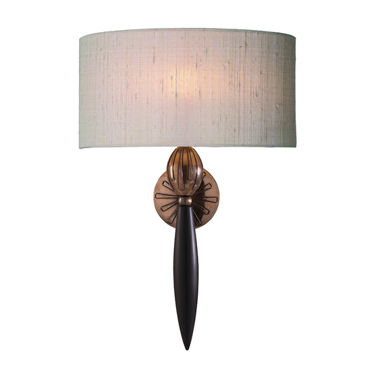 David Hunt Lighting CON0799 Contour Wall Light Black Bronze complete with Silk Shade (Specify Colour)