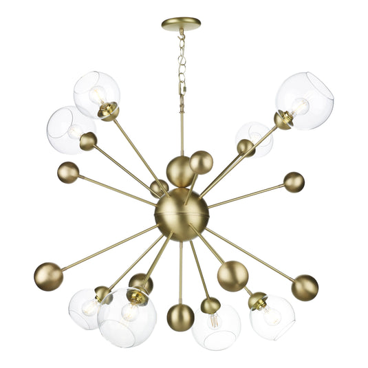 David Hunt Lighting COS0840H COSMOS 8 light horizontal pendant in butter brass