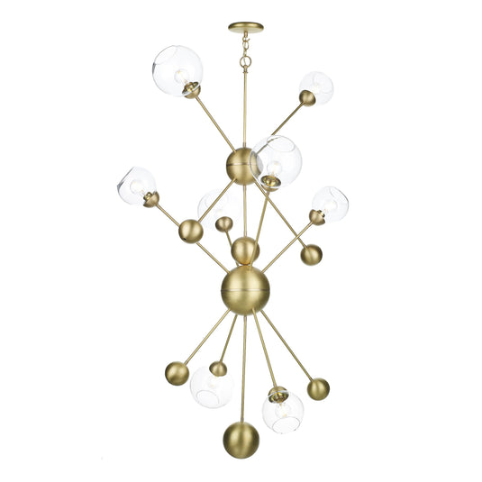 David Hunt Lighting COS0840 Cosmos 8 Light Pendant in Butter Brass