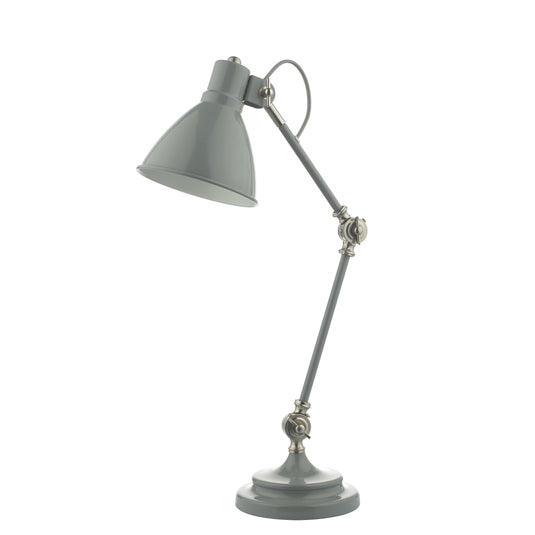 Dar Lighting EUN4239 Eunice Task Lamp Grey & Satin Nickel - 37130