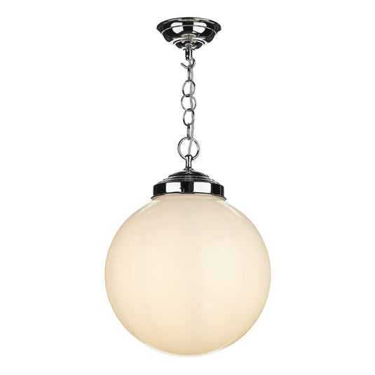 David Hunt Lighting FAI0152 Fairfax 1 Light Pendant in Chrome comes with opal glass