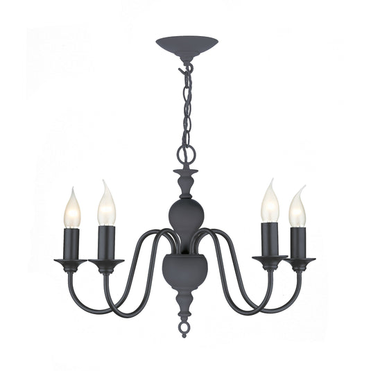David Hunt Lighting FLE0523 FLEMISH 5 light pendant in smoke blue