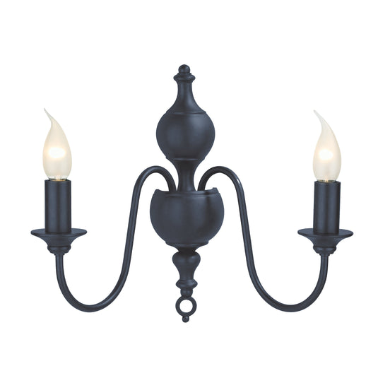 David Hunt Lighting FLE0923 FLEMISH 2 light wall light in smoke blue