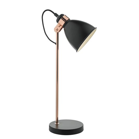 Dar Lighting FRE4222 Frederick Task Lamp Black & Copper - 22679