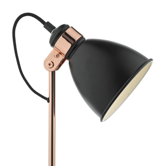 Dar Lighting FRE4222 Frederick Task Lamp Black & Copper - 22679