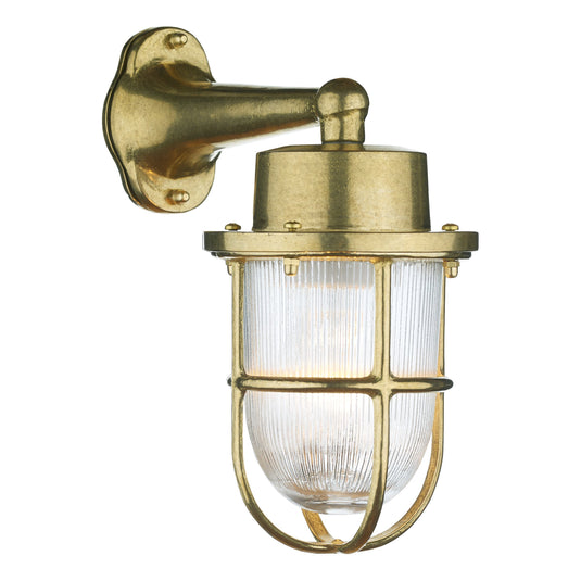 David Hunt Lighting HAR1540 Harbour 1 Light Down Wall Light Brass IP64