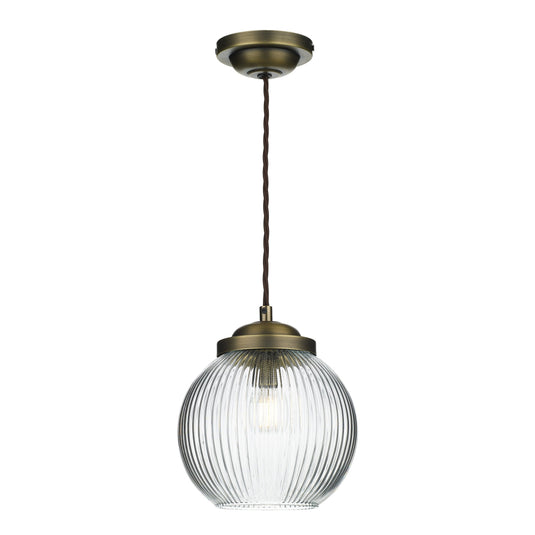 David Hunt Lighting HEN0175 HENLEY Single pendant in Antique brass