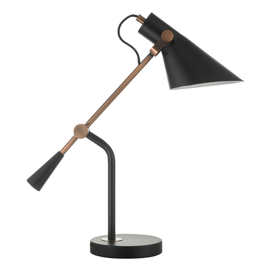 Dar Lighting JAC4064 Jack Task Table Lamp Black Antique Copper - 35171